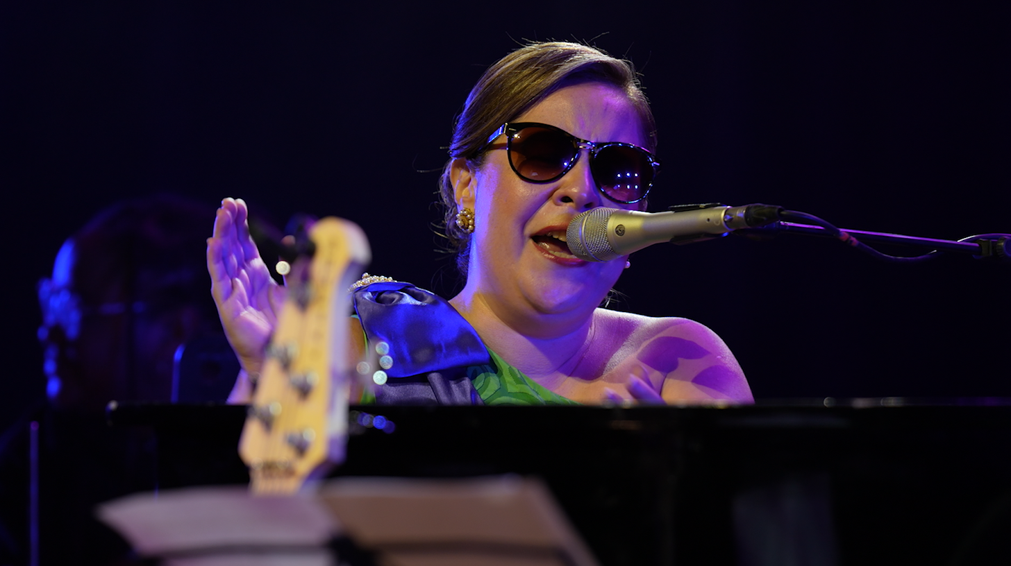 Patricia Vlieg performing at the Panama chapter of the anniversary
